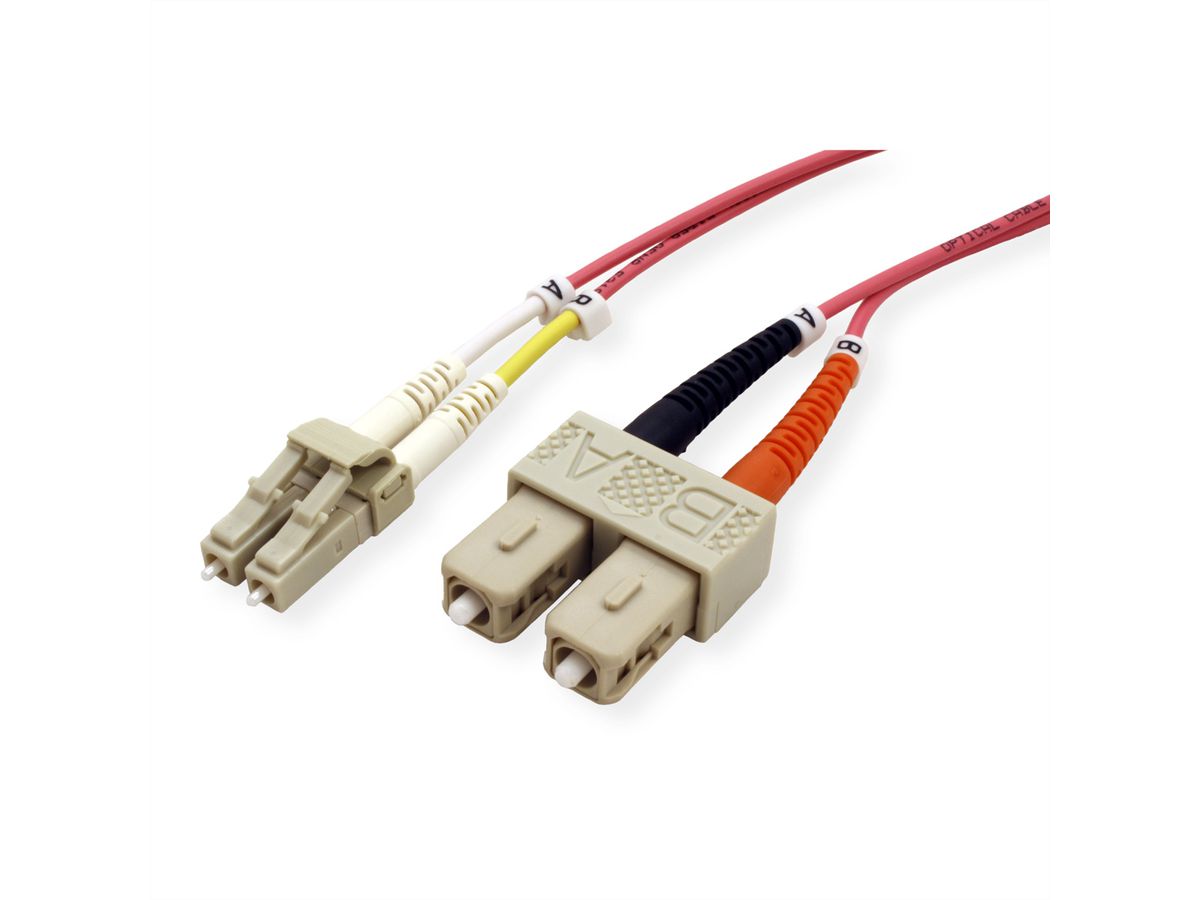 ROLINE Fibre Optic Jumper Cable, 50/125µm, LC/SC, OM4, violet, 2 m