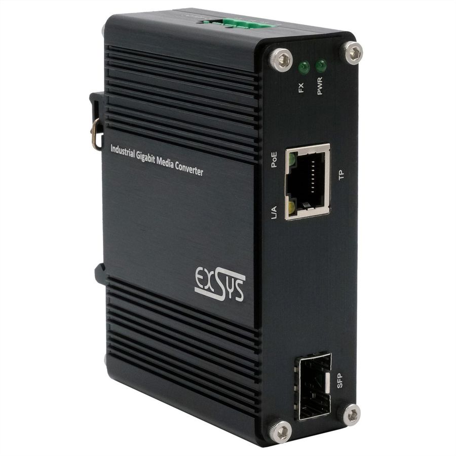 EXSYS EX-60340 PoE+ Media Converter 60W, SFP