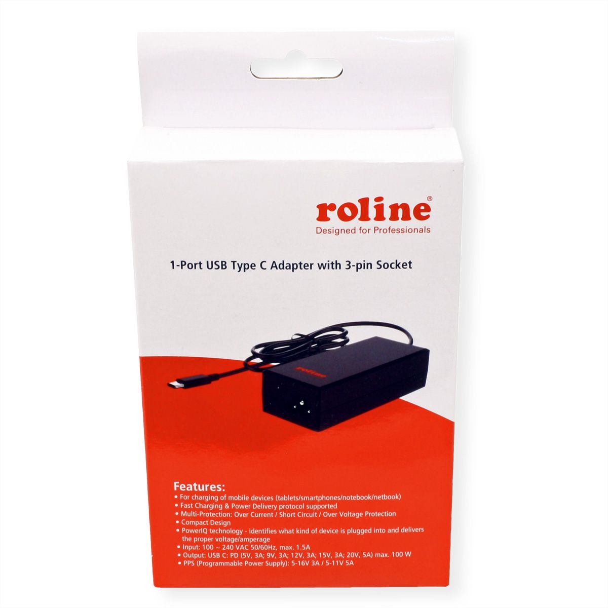 ROLINE USB Lader met C5/C6 connector, 1x USB-C, 100 W