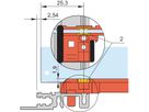 GUIDE RAIL STD 70D 2MM RED