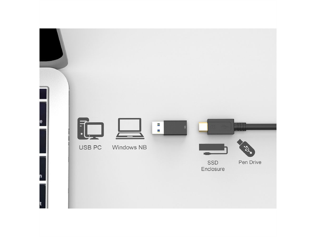 ROLINE Adapter, USB 3.2 Gen 1, Type A - C, M/F