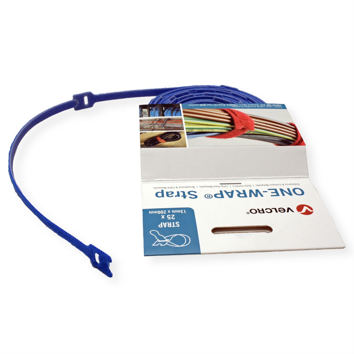 VELCRO® One Wrap® Bindband 13mm x 200mm, 25 stuks, blauw