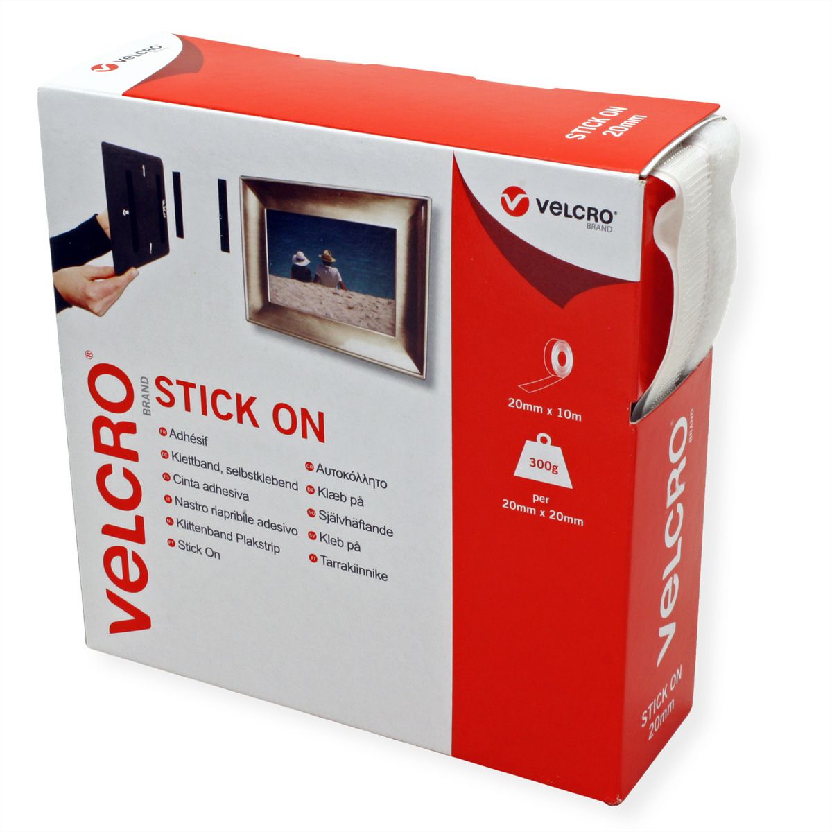 VELCRO® zelfklevend klittenband 20 mm x 10 m wit