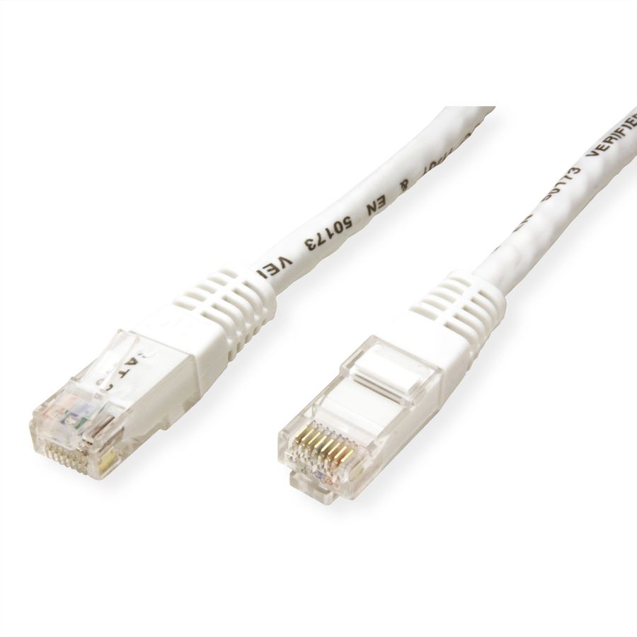 VALUE Patchkabel Cat.6 UTP (Class E), wit, 2 m