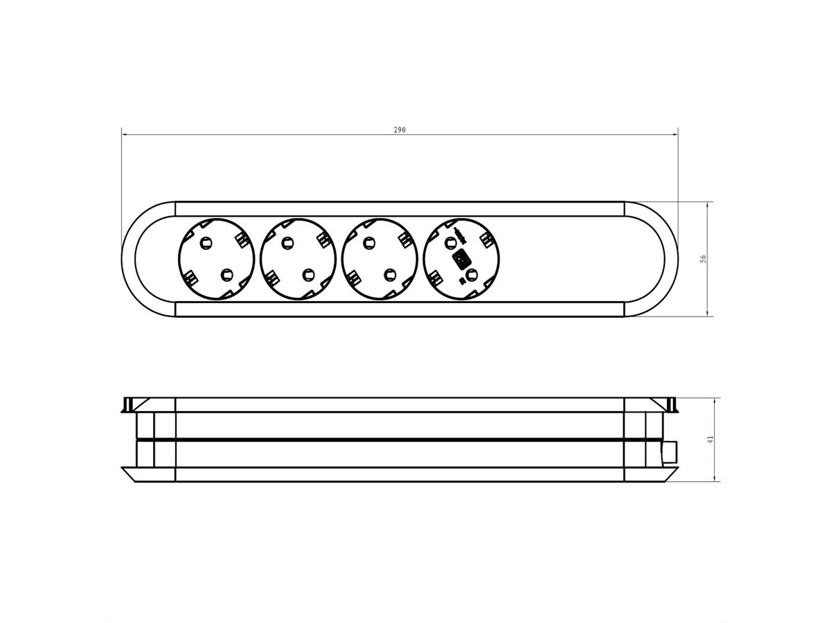 BACHMANN SMART 4xCEE7/3 white, 4x earthing contact