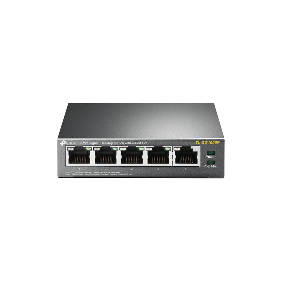 TP-Link TL-SG1005P network switch Unmanaged Gigabit Ethernet (10/100/1000) Power over Ethernet (PoE) Black