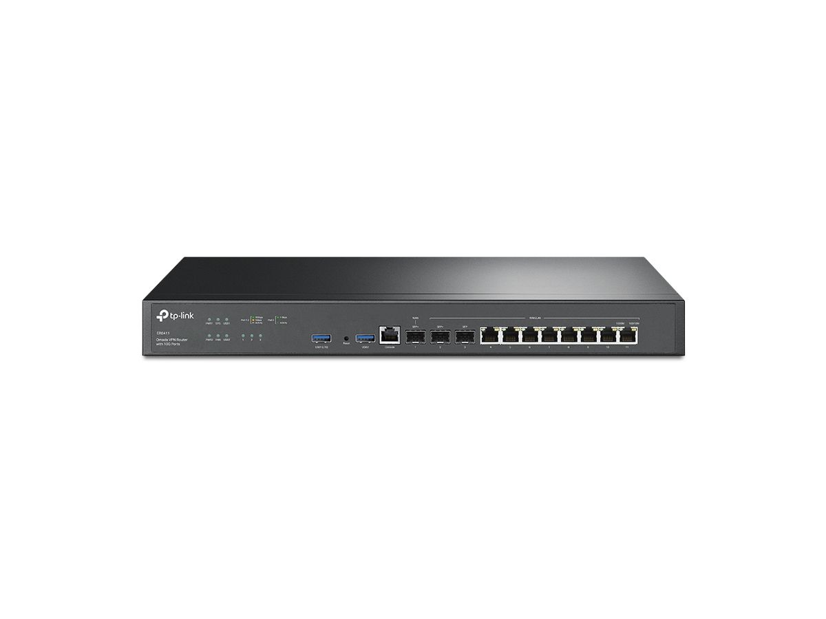 TP-Link ER8411 bedrade router Gigabit Ethernet Zwart