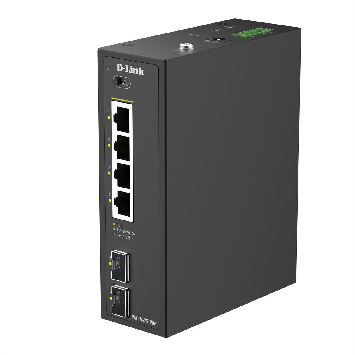 D-Link DIS-100G-06P 6Port Gigabit Switch Industrial PoE 4x Rj45 + 2x SFP