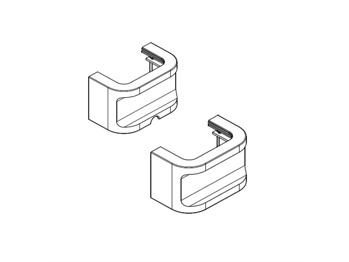 BACHMANN PRIMO 2 accessoires, eindkappen met kabelopwinder, zwart