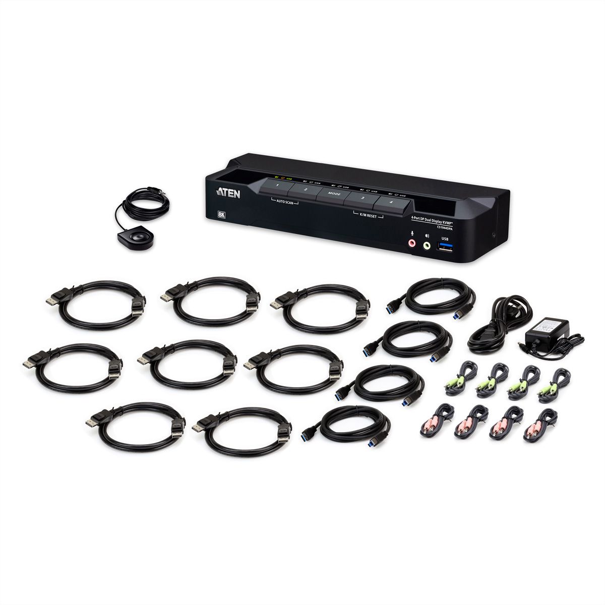 ATEN CS1944DPA 4-poorts USB 3.0 8K DP KVM, DUAL View