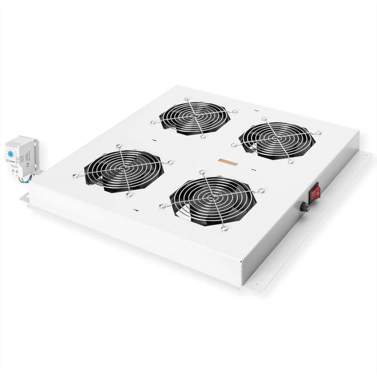 ROLINE 19-inch roof fan unit 4 fans, thermostat, grey