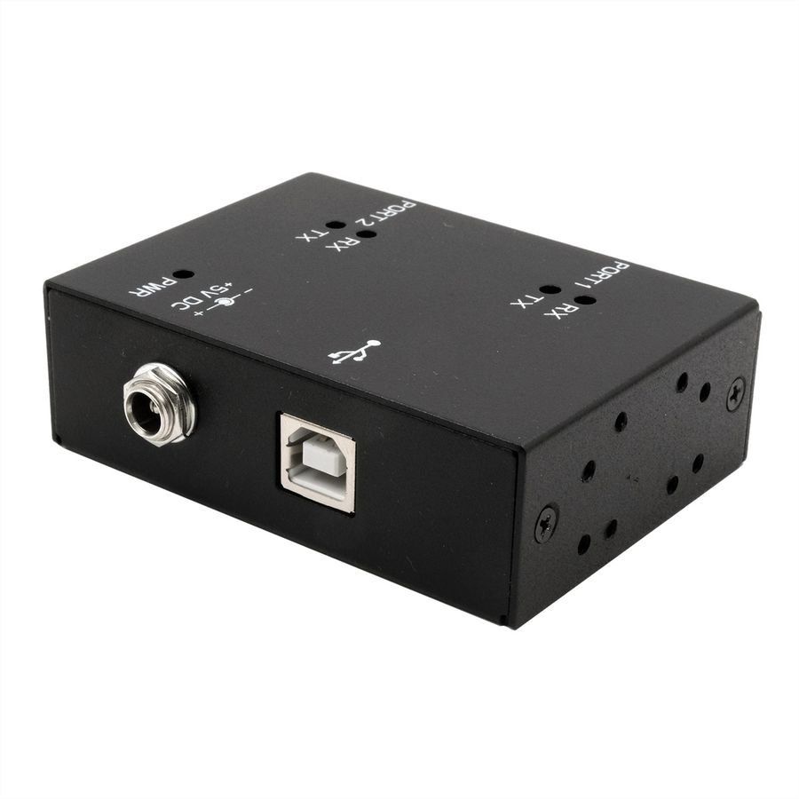 EXSYS EX-13072HM USB 2.0 naar 2 x seriële RS-232 poorten metalen behuizing FTDI chipset