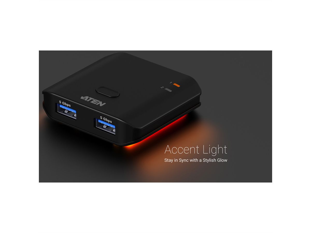 ATEN US4322 2x2-Port USB Sharing Switch USB 3.2 Gen 1 Peripheral Sharing Switch