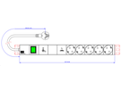 BACHMANN 19" 1U 5xCEE7/3 1xswitch 1xGVS-Plus 2,0m CEE7/7