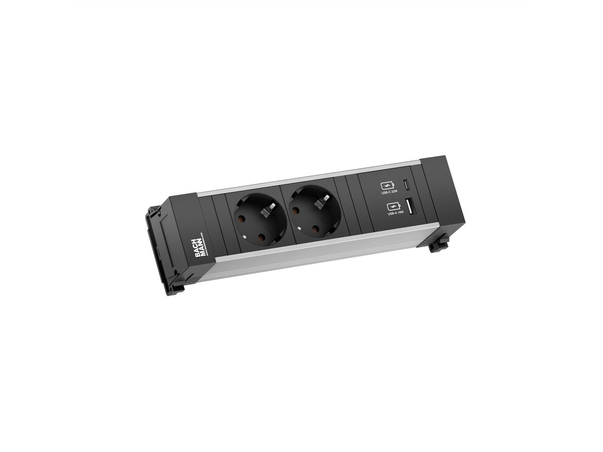 BACHMANN POWER FRAME 2xprotect. USB A&C, USB Charger 22W 0.2m GST18