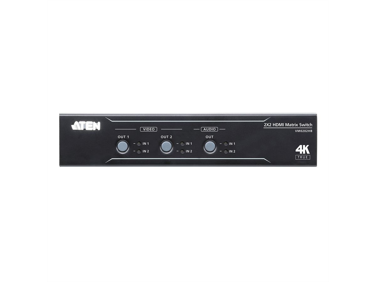 ATEN VM0202HB 2x2 True 4K HDMI Audio/Video Matrix Switch