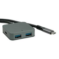 VALUE USB 3.2 Gen 2 Hub, 4 poorten (2x USB-A + 2x USB-C), met verlengkabel, 3 m