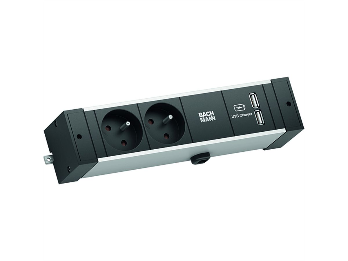 BACHMANN SCHAKELAAR 2xUTE 1xUSB Oplader 2,0m GST18