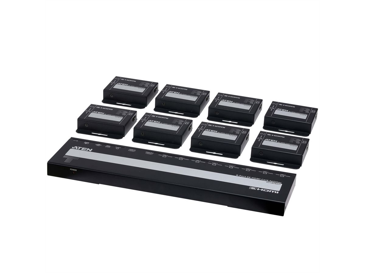 ATEN VS1828KIT 8-Port 4K HDMI Cat6 Splitter mit 8 Empfänger