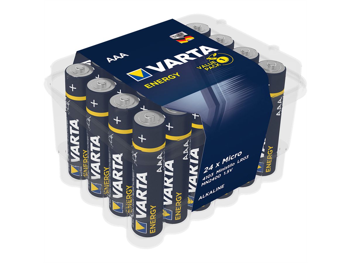 VARTA batterij Micro AAA, AM-4, LR 03, 1.5V, pak van 24