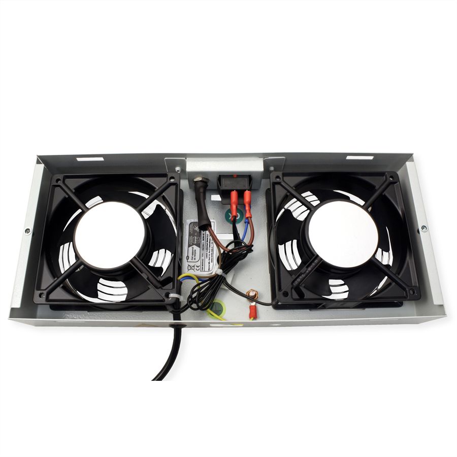 ROLINE ventilatorunit met 2 ventilatoren , voor 19 inch wandbehuizing grijs