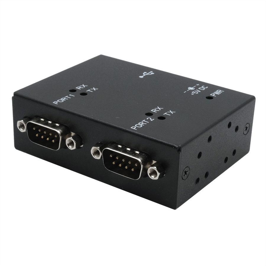 EXSYS EX-13072HM USB 2.0 naar 2 x seriële RS-232 poorten metalen behuizing FTDI chipset
