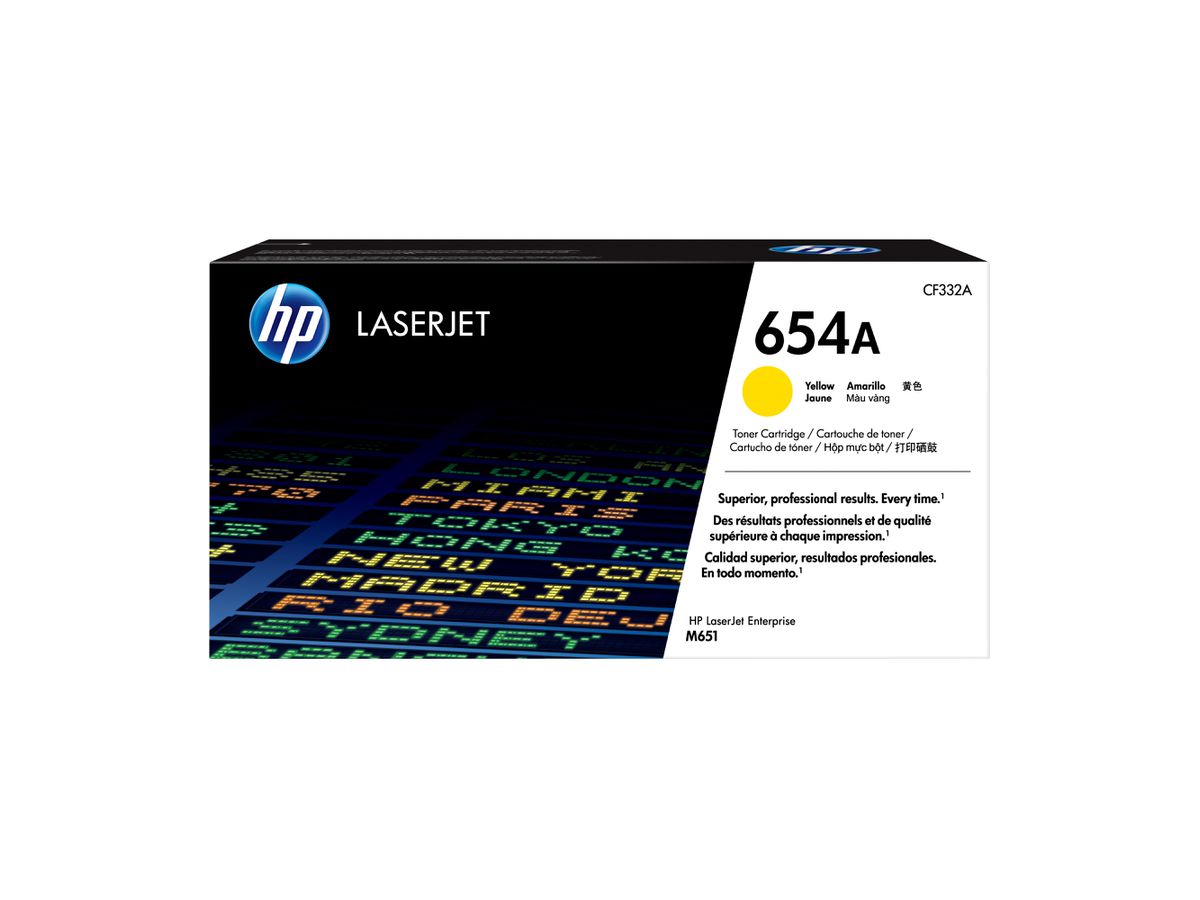 HP 654A originele gele LaserJet tonercartridge