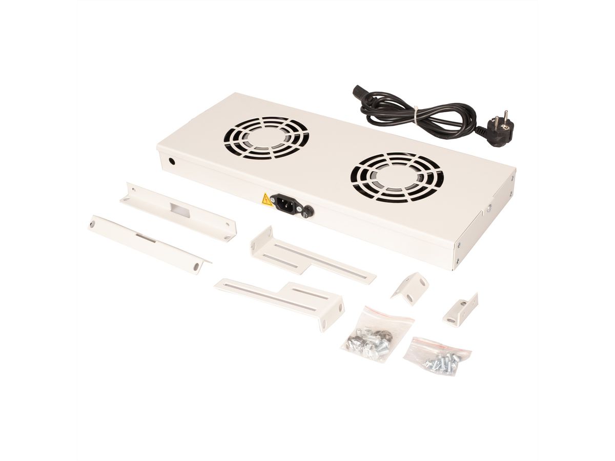 ROLINE 19-inch ventilatoreenheid met 2 ventilatoren , AAN/UIT grijs