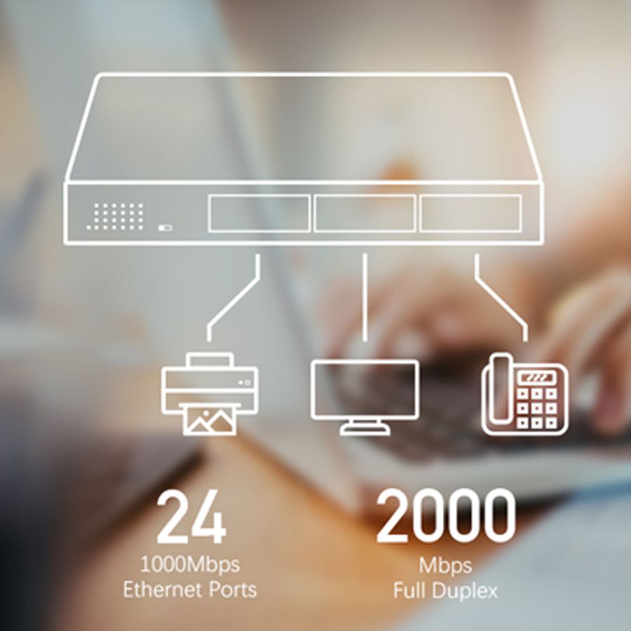 CUDY GS1024 24-poorts Gigabit Metalen Switch