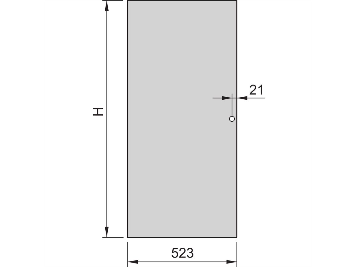 SCHROFF Eurorack Steel Door, 120° Opening Angle, RAL 7035, 29 U 600W