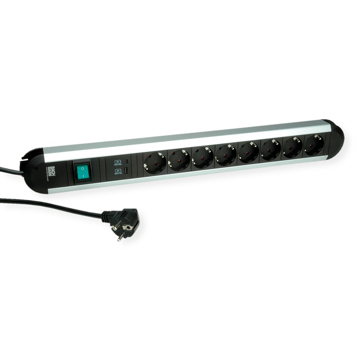 BACHMANN PRIMO 8xCEE7/3 1xUSB A&C 22W 1xSwitch power 2,0m CEE7/7