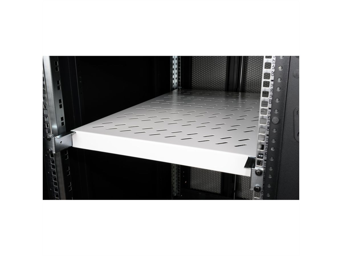 ROLINE 19-inch plank 1 U, instelbaar 770 mm diep 50 kg grijs