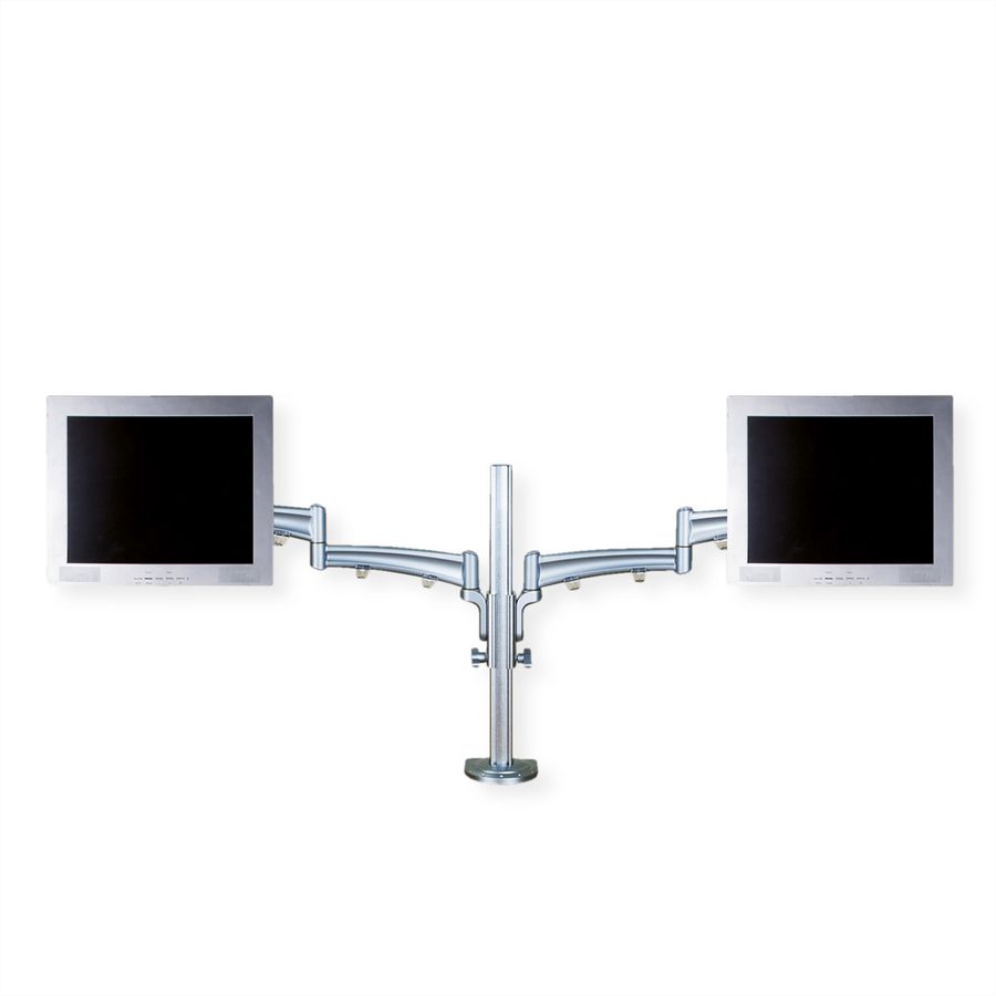 VALUE Dual LCD Monitor Arm, Desk Clamp, 4 Joints, height adjustable separately