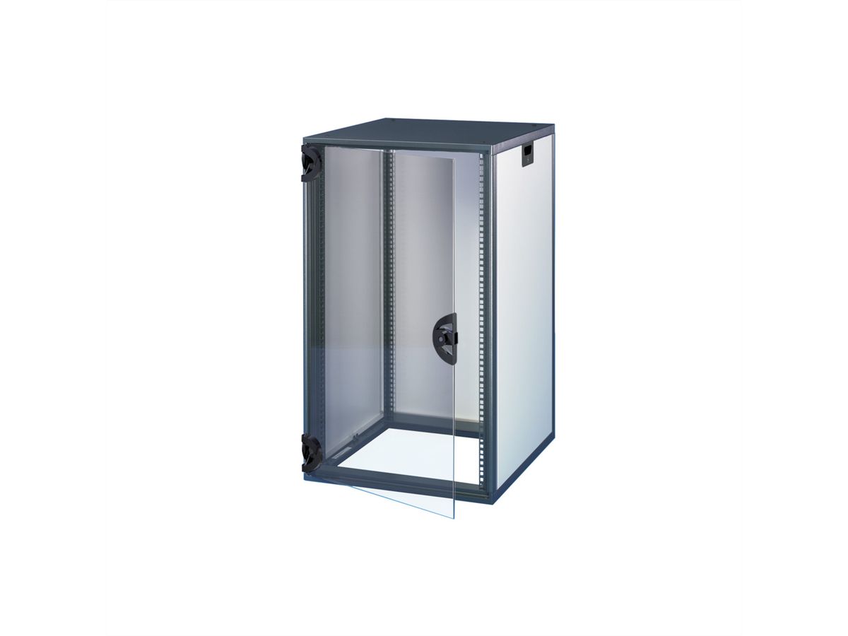 SCHROFF Novastar kast met beglaasde deur en achterwand, Heavy-Duty, RAL 7021/7035, 1745H 553W 800D, Zware uitvoering