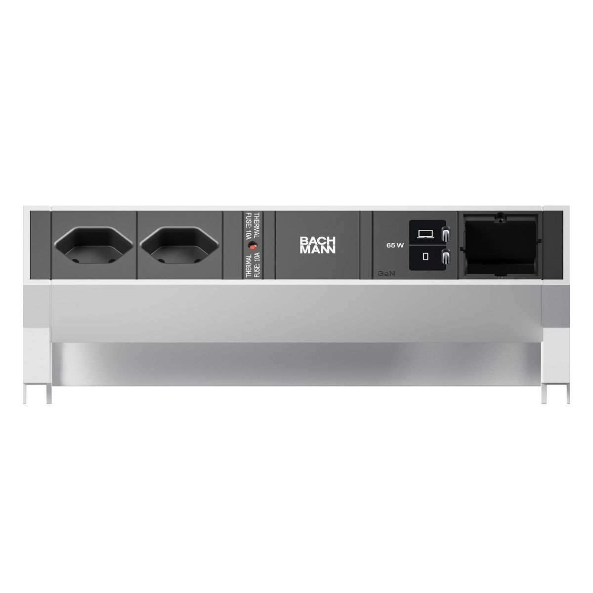 BACHMANN DESK2 2xCH 90° 1xUSB C/C 65W, 1xCM L=0.2m INOX