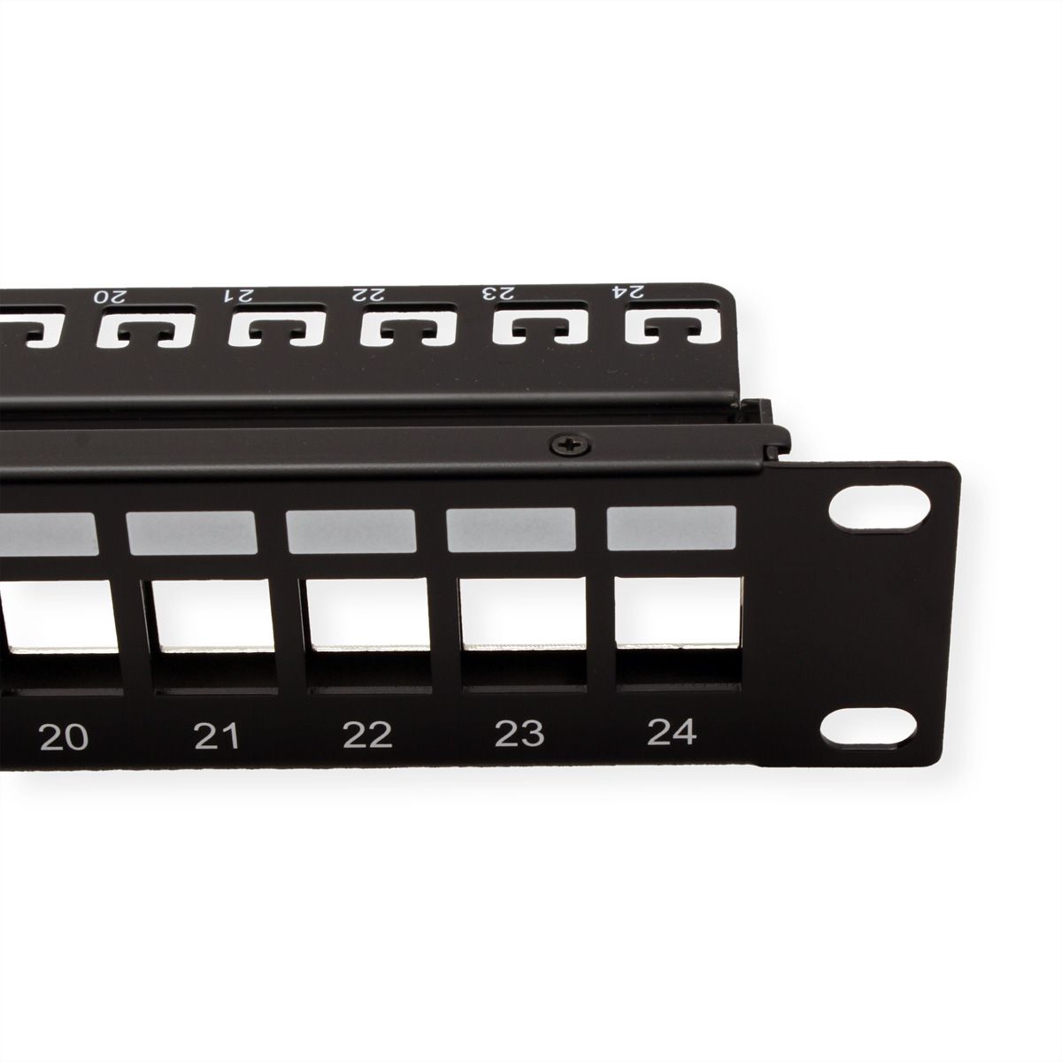 ROLINE 19" keystone patchpaneel, 24P, afgeschermd, zwart