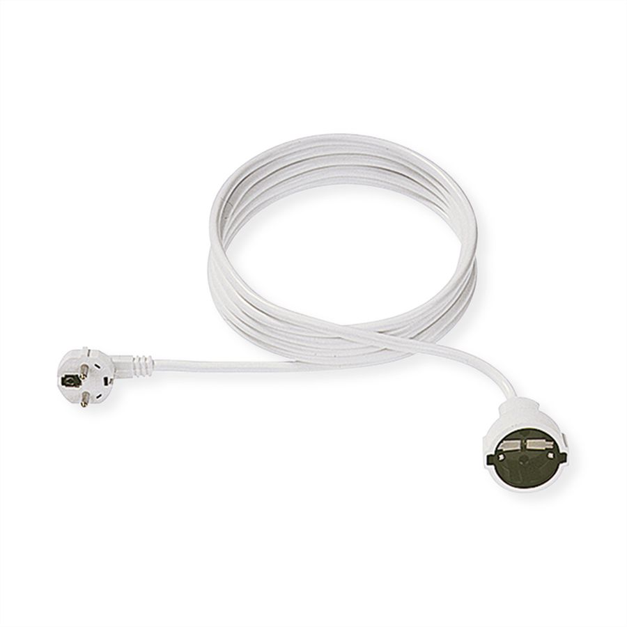 BACHMANN extension cable with earthing contact, 230VAC, white, 5 m
