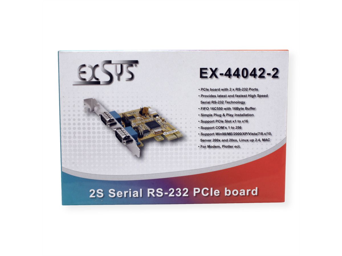 EX-44042-2 PCI Express x1 kaart 2x serieel RS-232