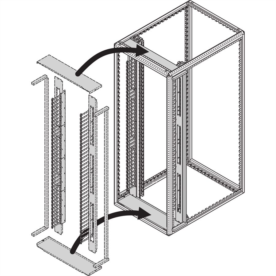 SCHROFF Air Separation Cover, Front Panel Kit, for 800 mm Cabinet width, With Cable fingers