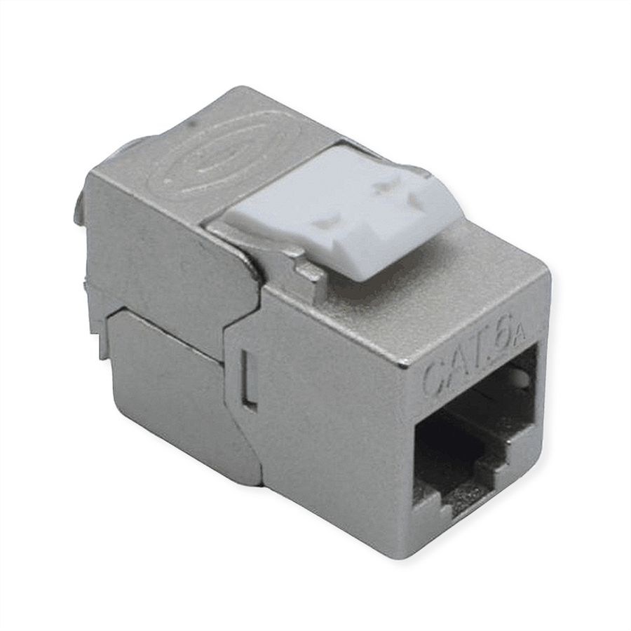 ROLINE Cat.6A (Class EA) Keystone, RJ-45, shielded, tool-free, GHMT, silver