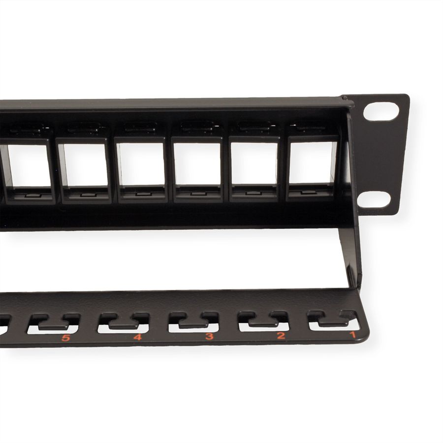 ROLINE 19" keystone patchpaneel, 24P, niet afgeschermd, zwart
