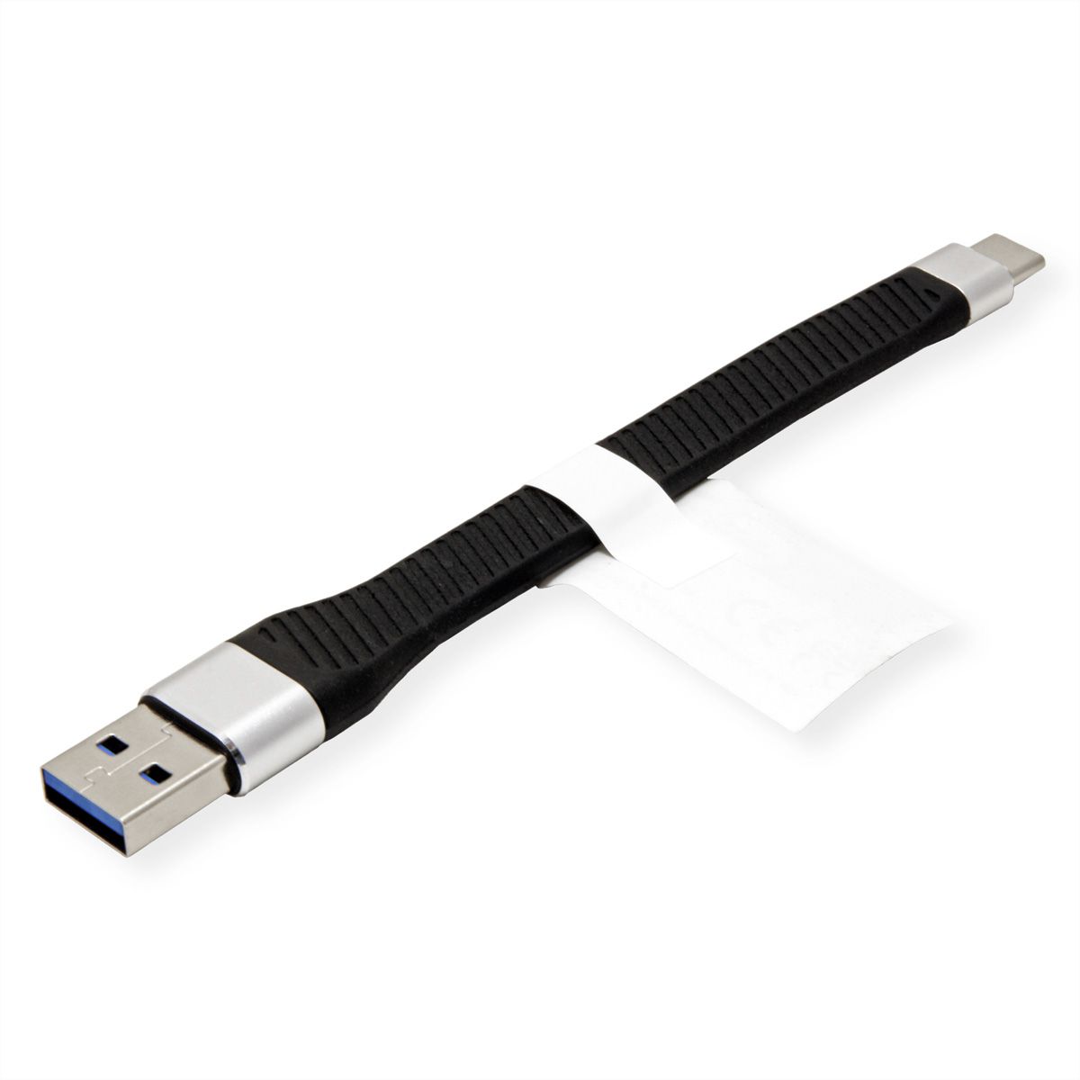 ROLINE USB 3.2 Gen 2 siliconenkabel, Emark, C-A, M/M, 10Gbit/s, zwart, 11 cm