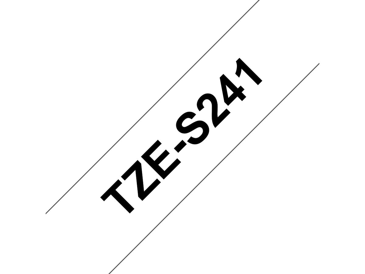 Brother TZE-S241 labelprinter-tape Zwart op wit TZ