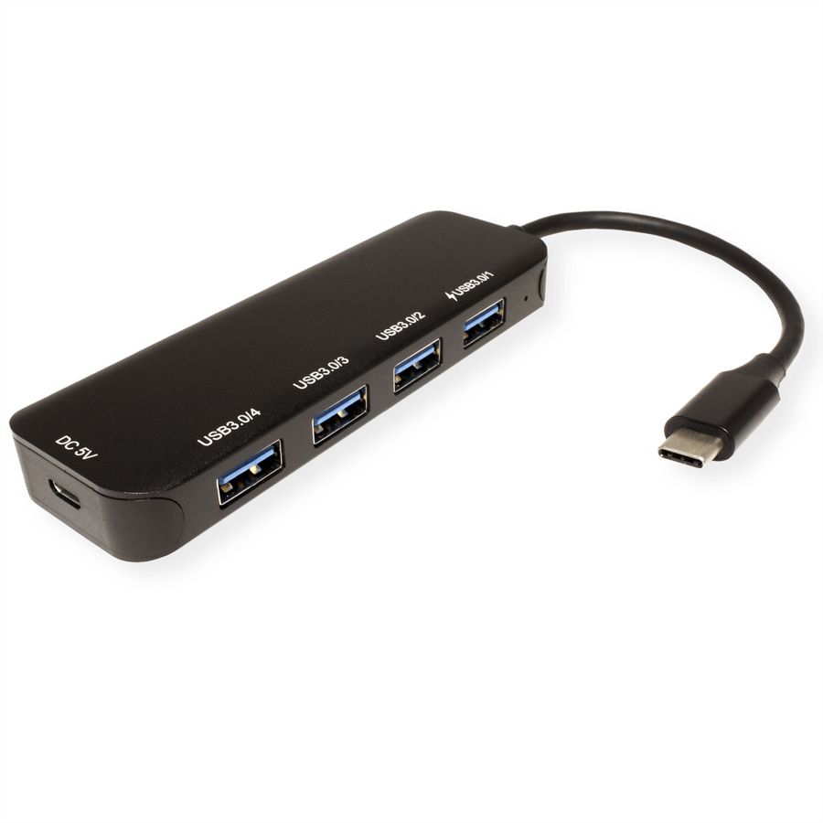 VALUE USB 3.2 Gen 1 hub, 4-poorts, type C aansluitkabel