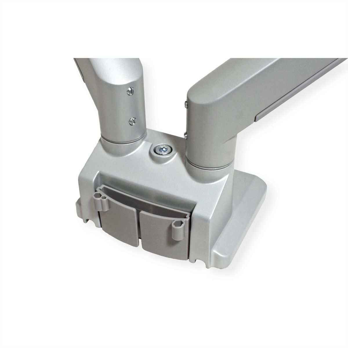 ROLINE Dual LCD Monitor Stand Pneumatic, Desk Clamp, Pivot, 2 Joints, silver