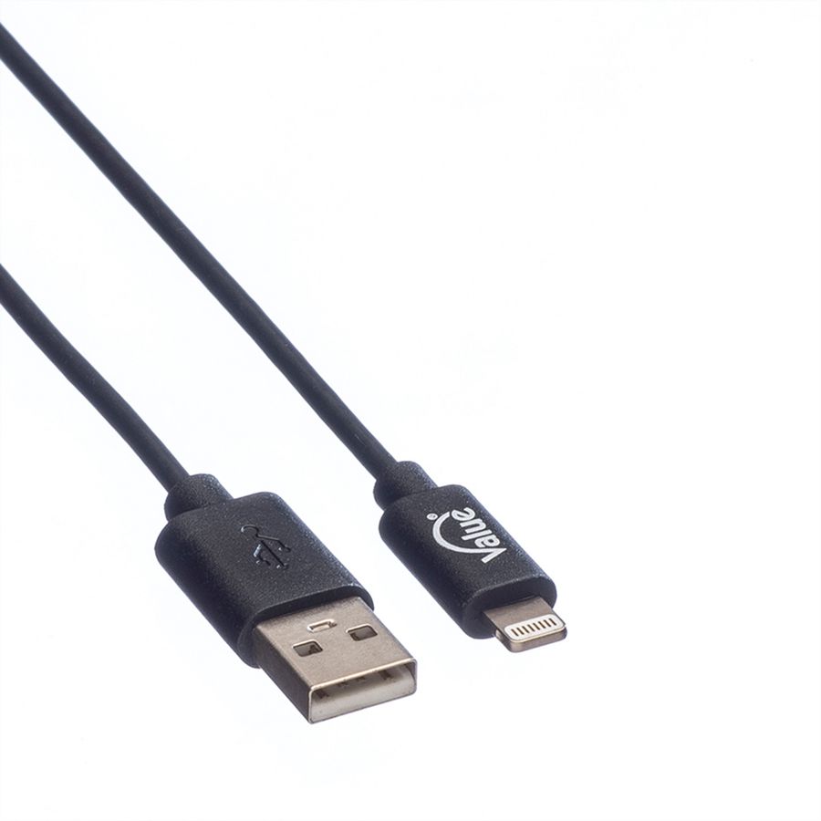 VALUE 8pin naar USB 2.0 kabel voor iPhone, iPod, iPad, 1,8 m