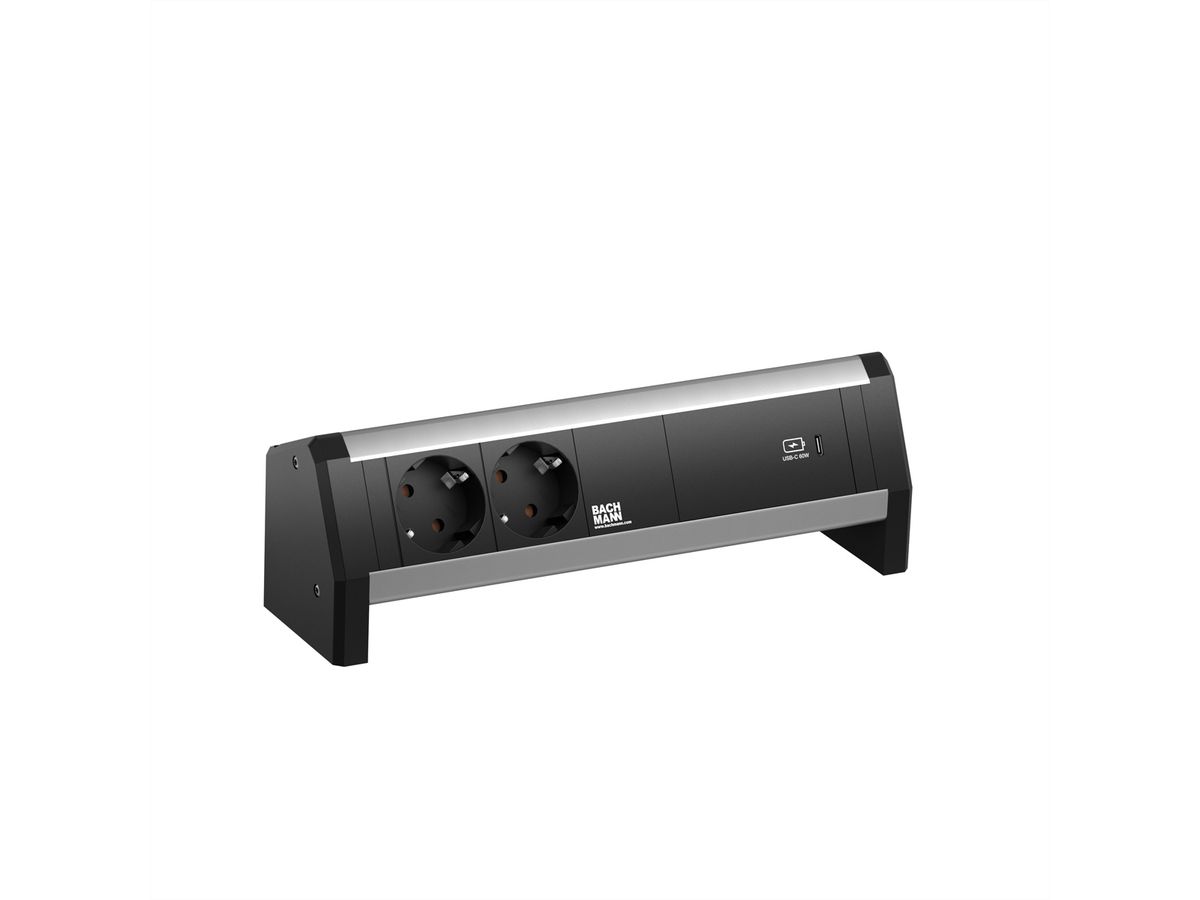 BACHMANN DESK 2xprotective contact USB C, USB Charger 60W GST18