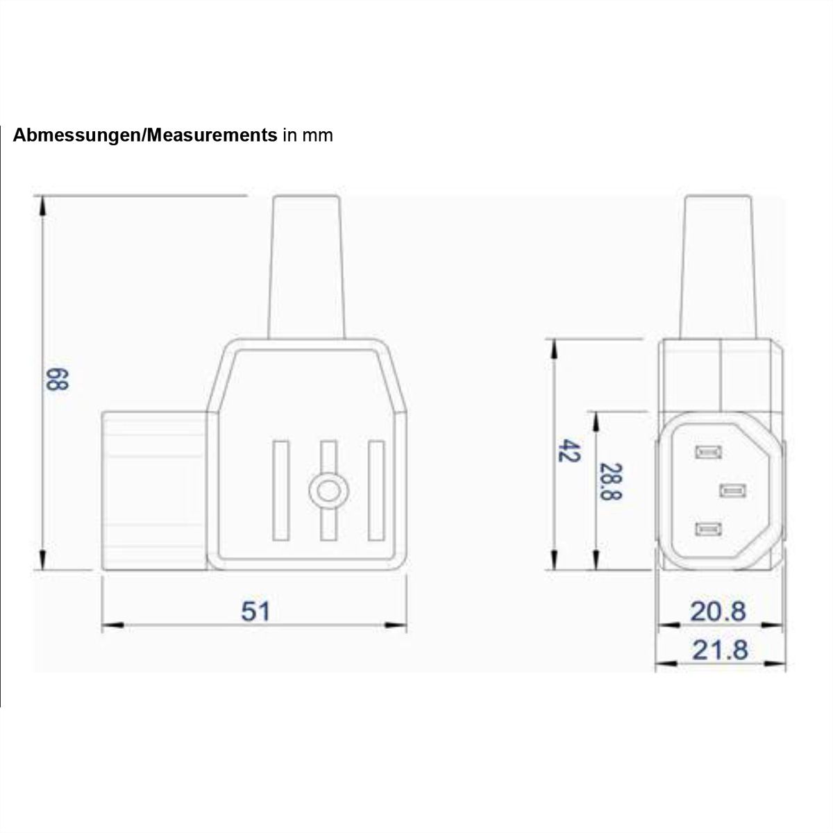 BACHMANN IEC plug type 747 70C, Angled plug
