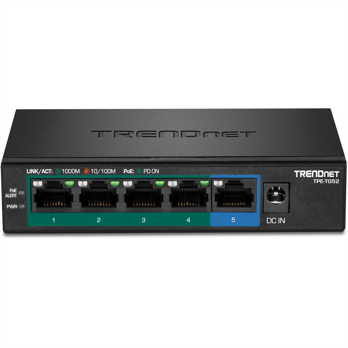 TRENDnet TPE-TG52 5-Port PoE Switch Gigabit PoE+ 32W