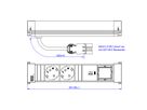 BACHMANN POWER FRAME M 2xCEE7/3, 1xUSB C 30W 1xCM 0.2m GST18